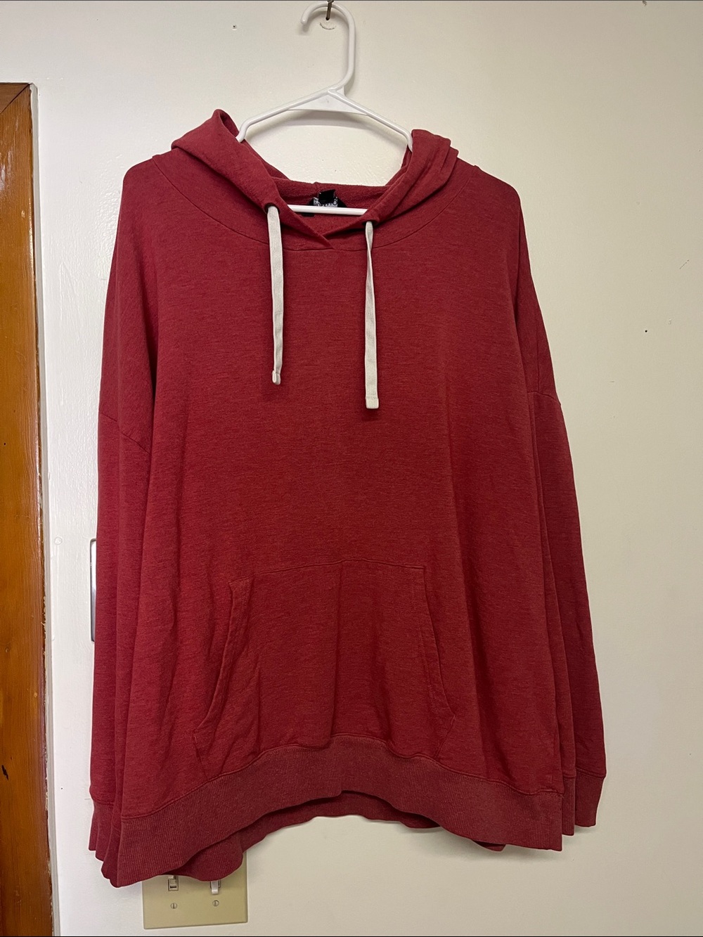 Buffalo David Bitton Relaxed Red Hooded Sweatshirt with Front Pocket